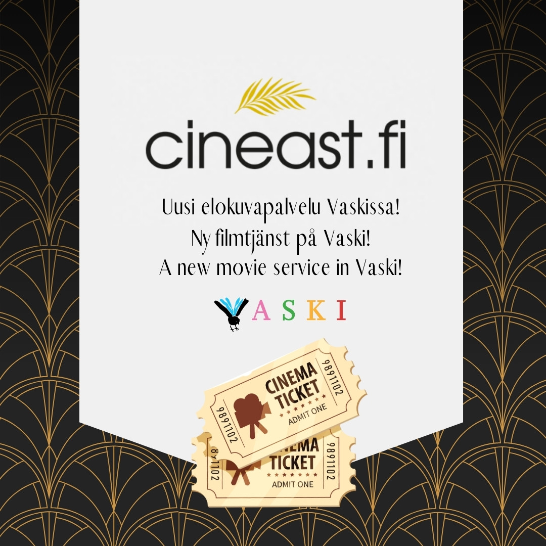 Cineast-elokuvapalvelu on nyt Vaski-kirjastoissa! Tutustu palveluun ja käyttöohjeisiin.