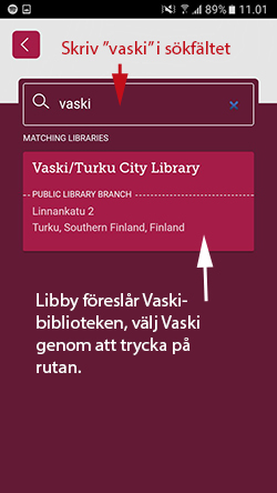 Skärmdump hitta ditt bibliotek